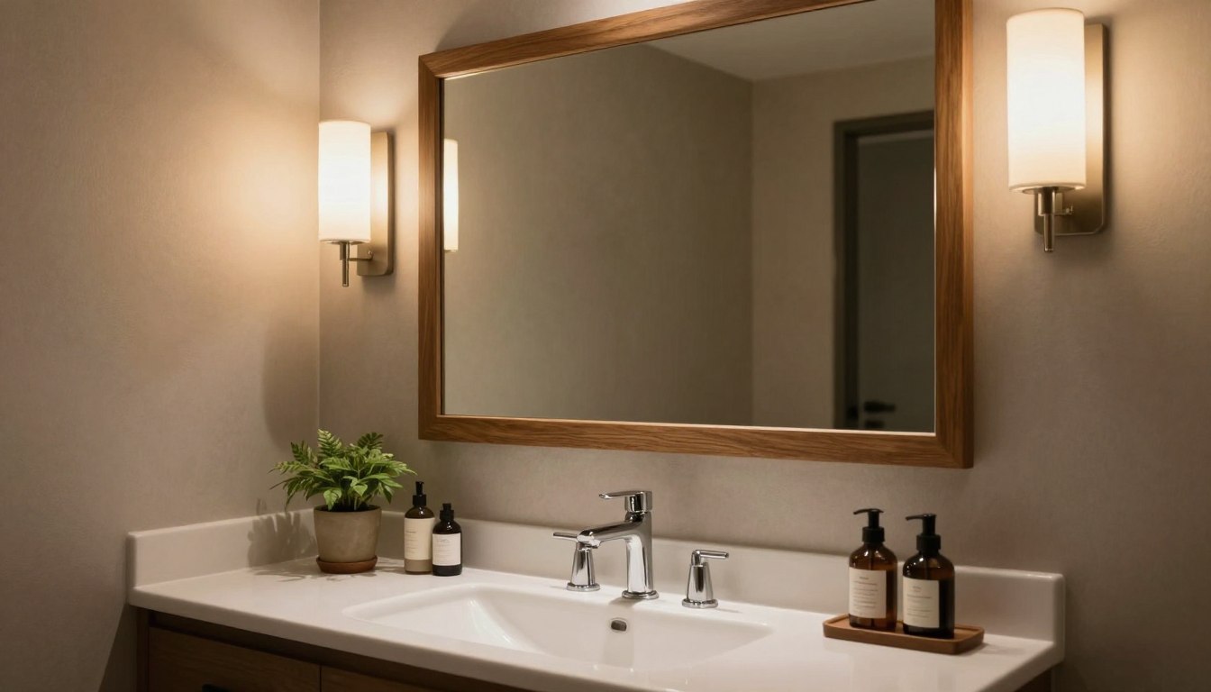 Espelho no lavabo: tamanho certo e iluminação