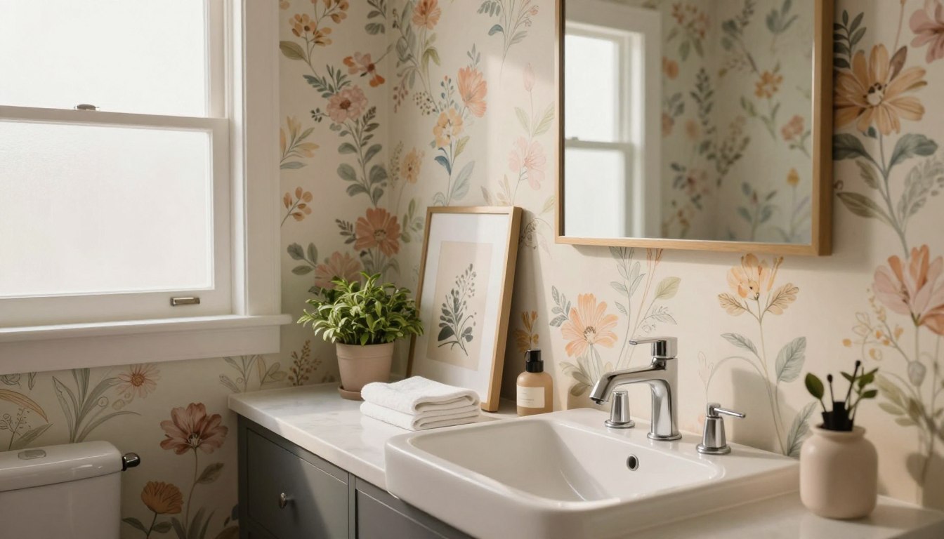 Papel de parede no lavabo: pode? cuidados e dicas